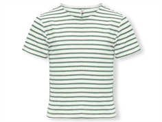 Kids ONLY cloud dancer/hedge green stribet top